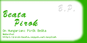 beata pirok business card