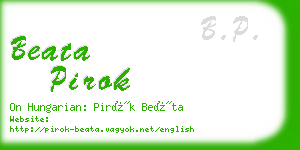 beata pirok business card